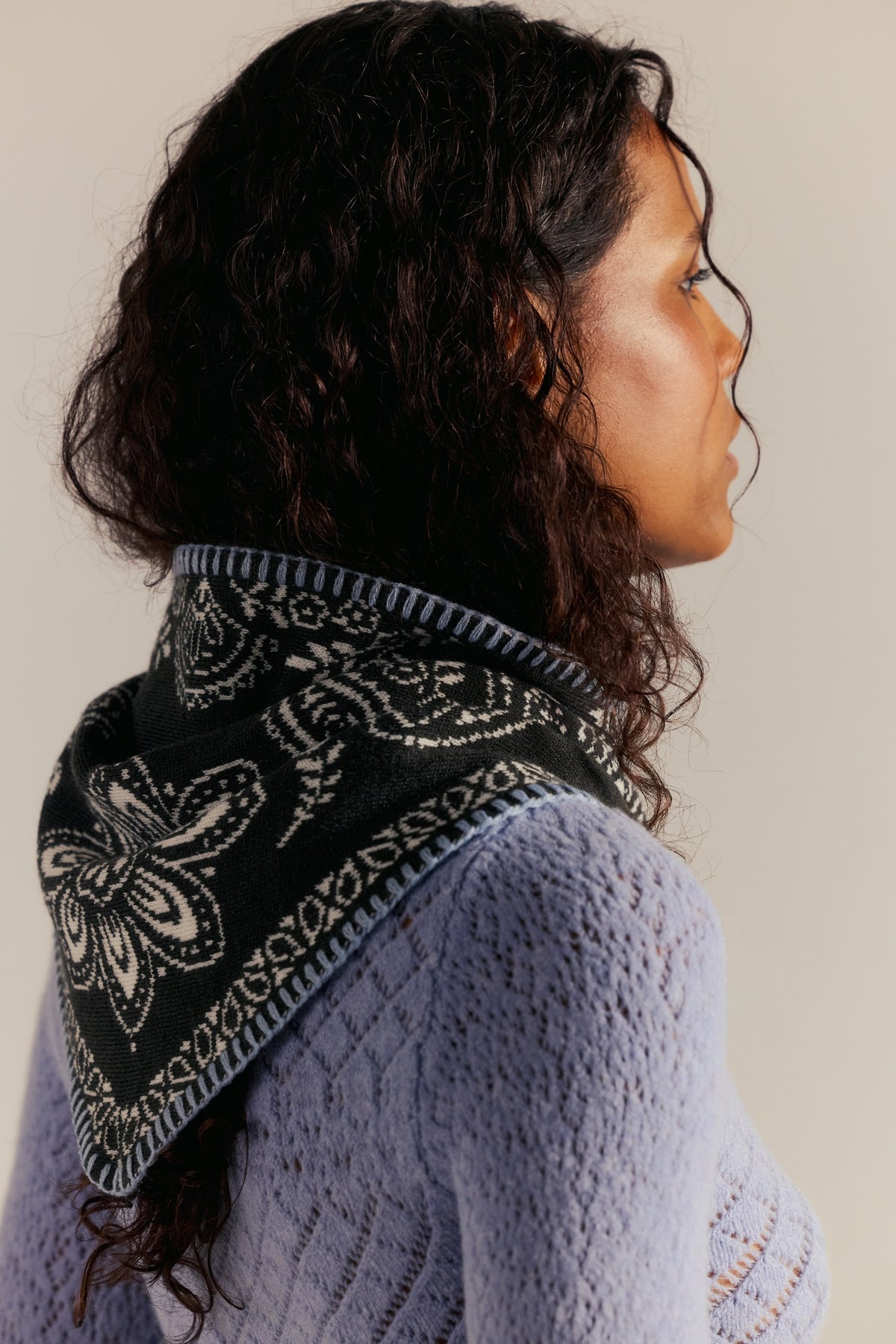 Carmen Knitted Bandana - Angel White