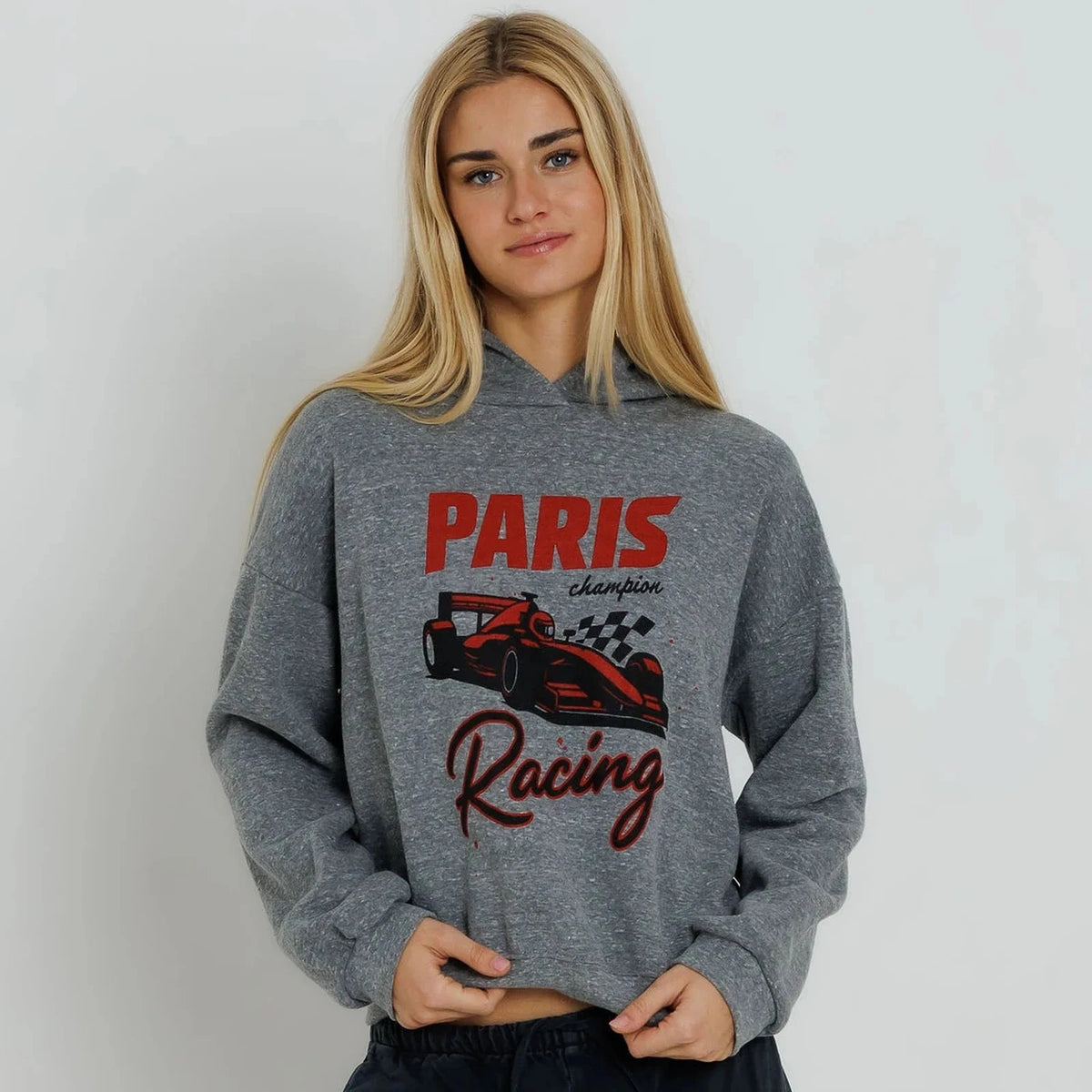 Paris Racing Hoodie - Heather Grey