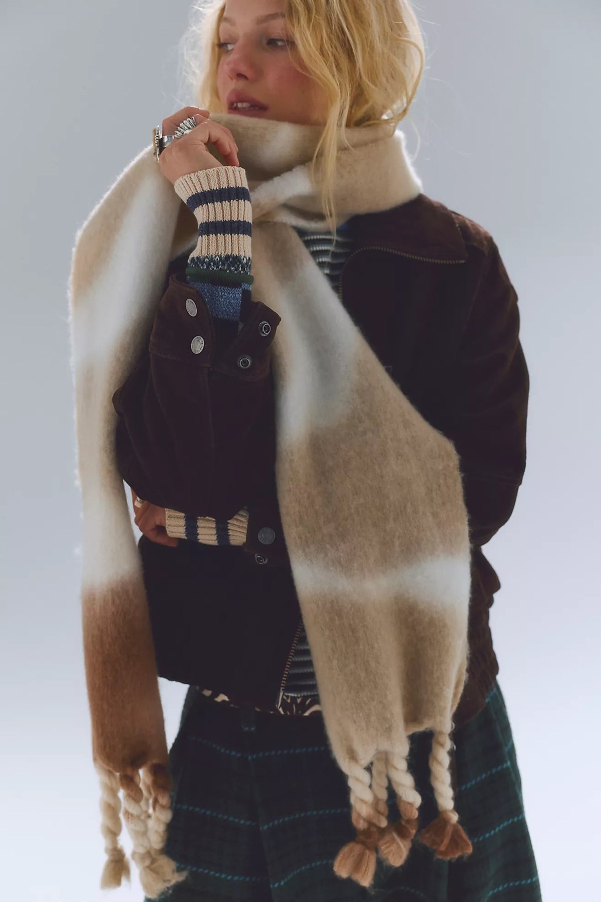 Winter Days Blanket Scarf - Oat