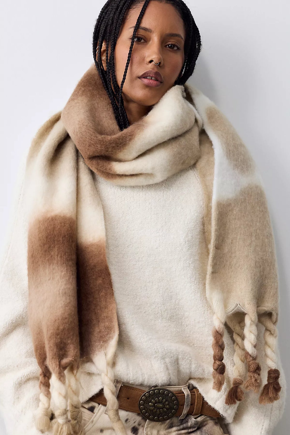 Winter Days Blanket Scarf - Oat