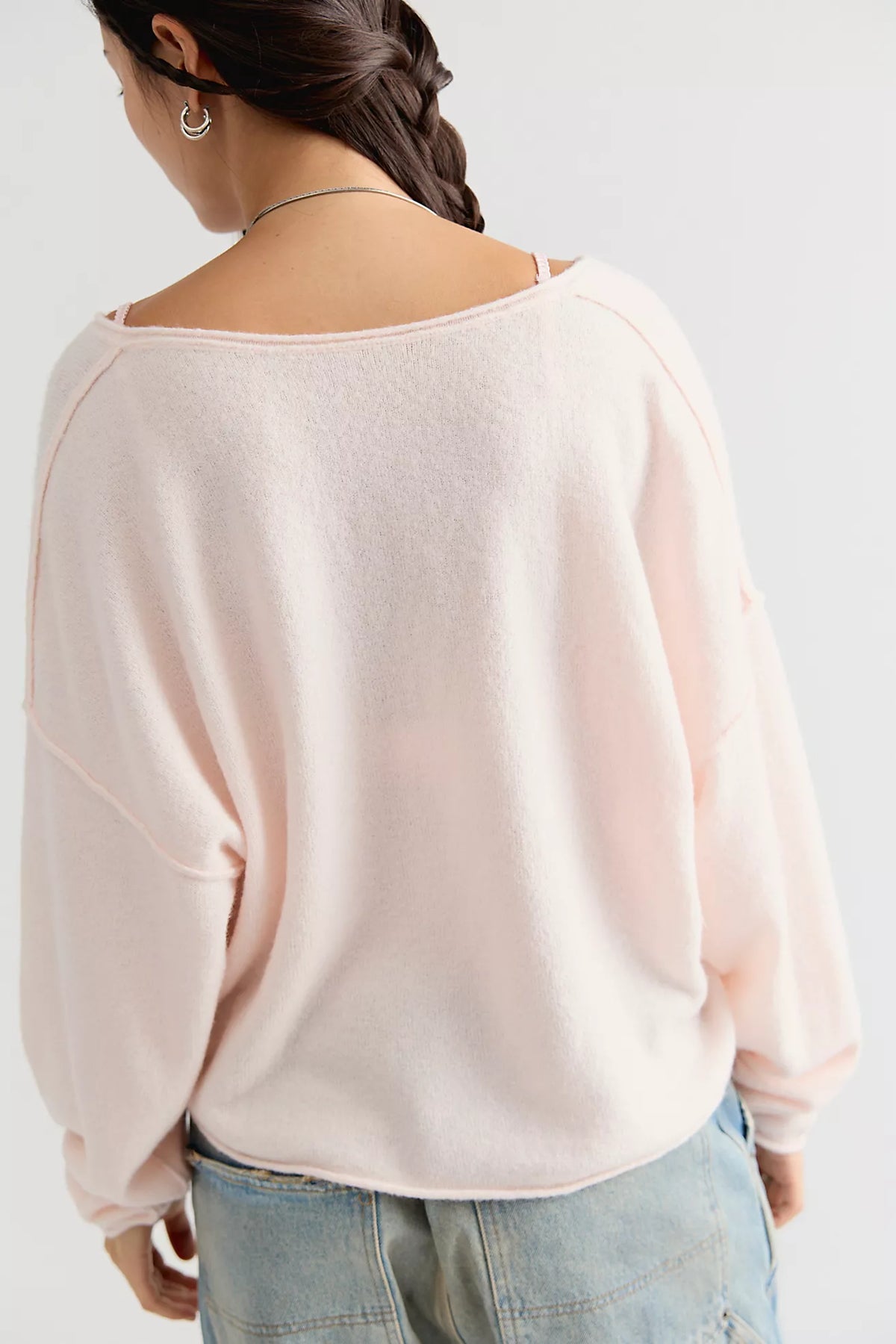 See Me V-Neck Knit - Ballet Slipper