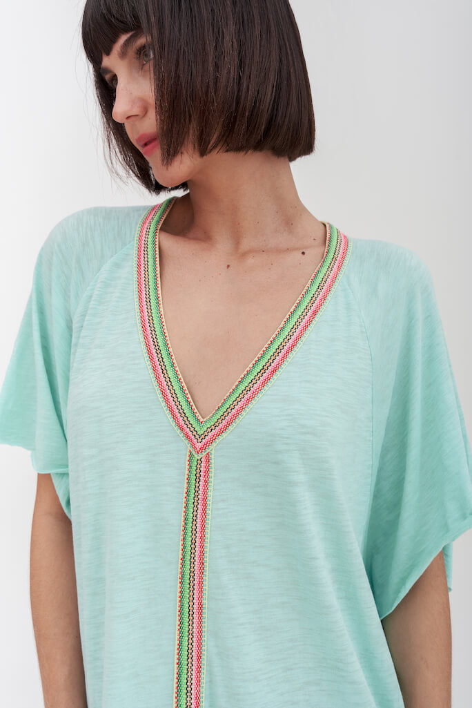 Pima Mini Abaya - Turquoise