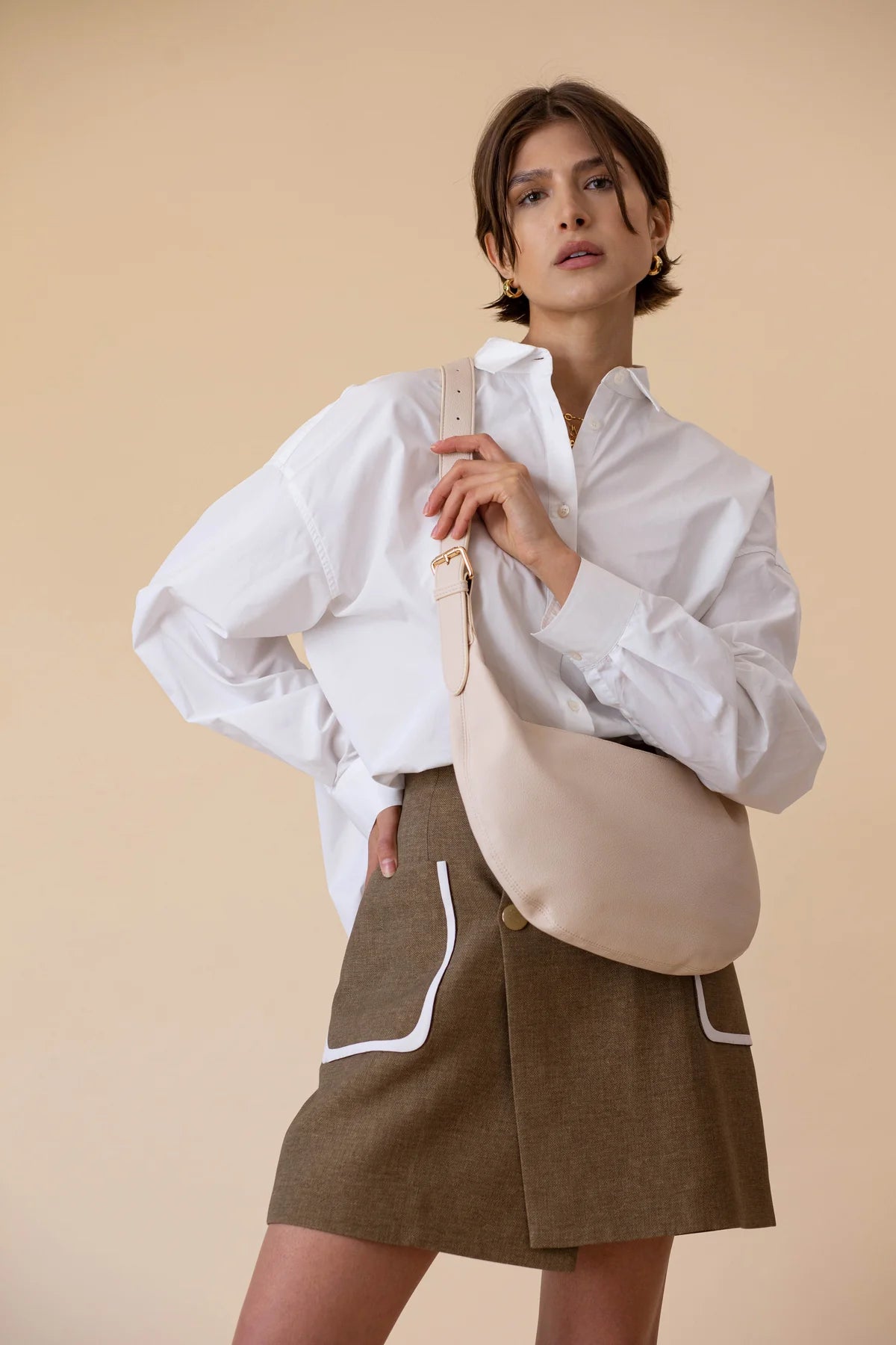 Slouchy Crossbody - Ecru