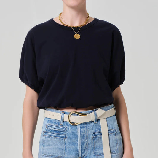 Gia Bubble Tee - Navy