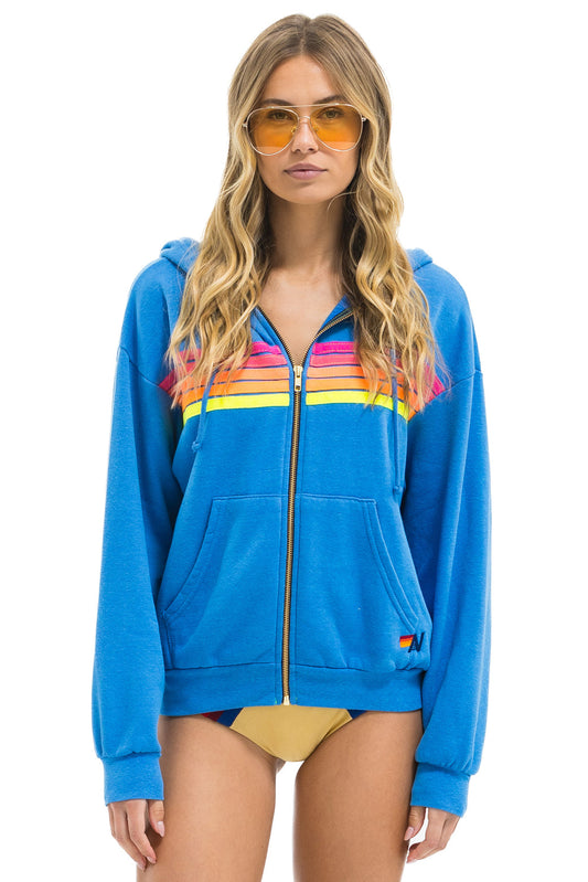 5 Stripe Hoodie - Cobalt / Neon