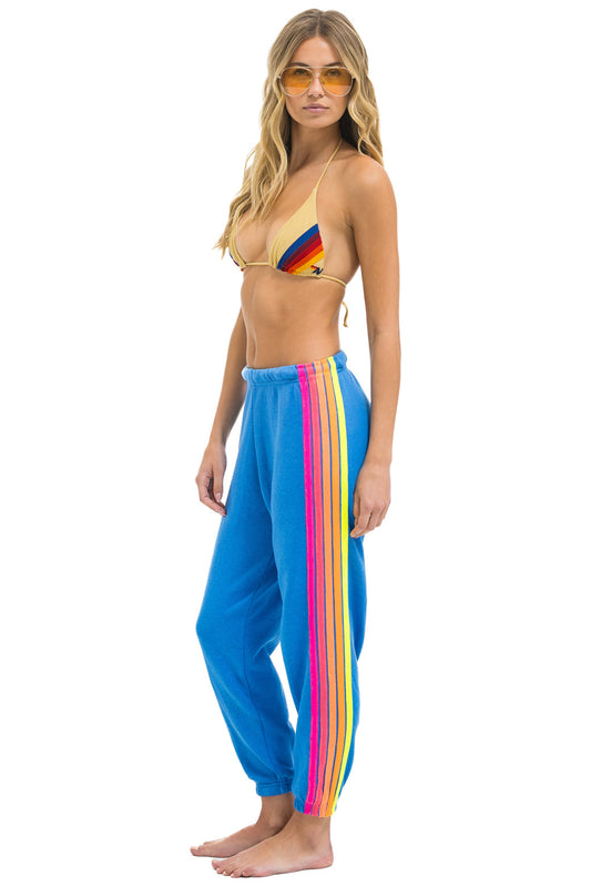 5 Stripe Sweatpant - Cobalt / Neon