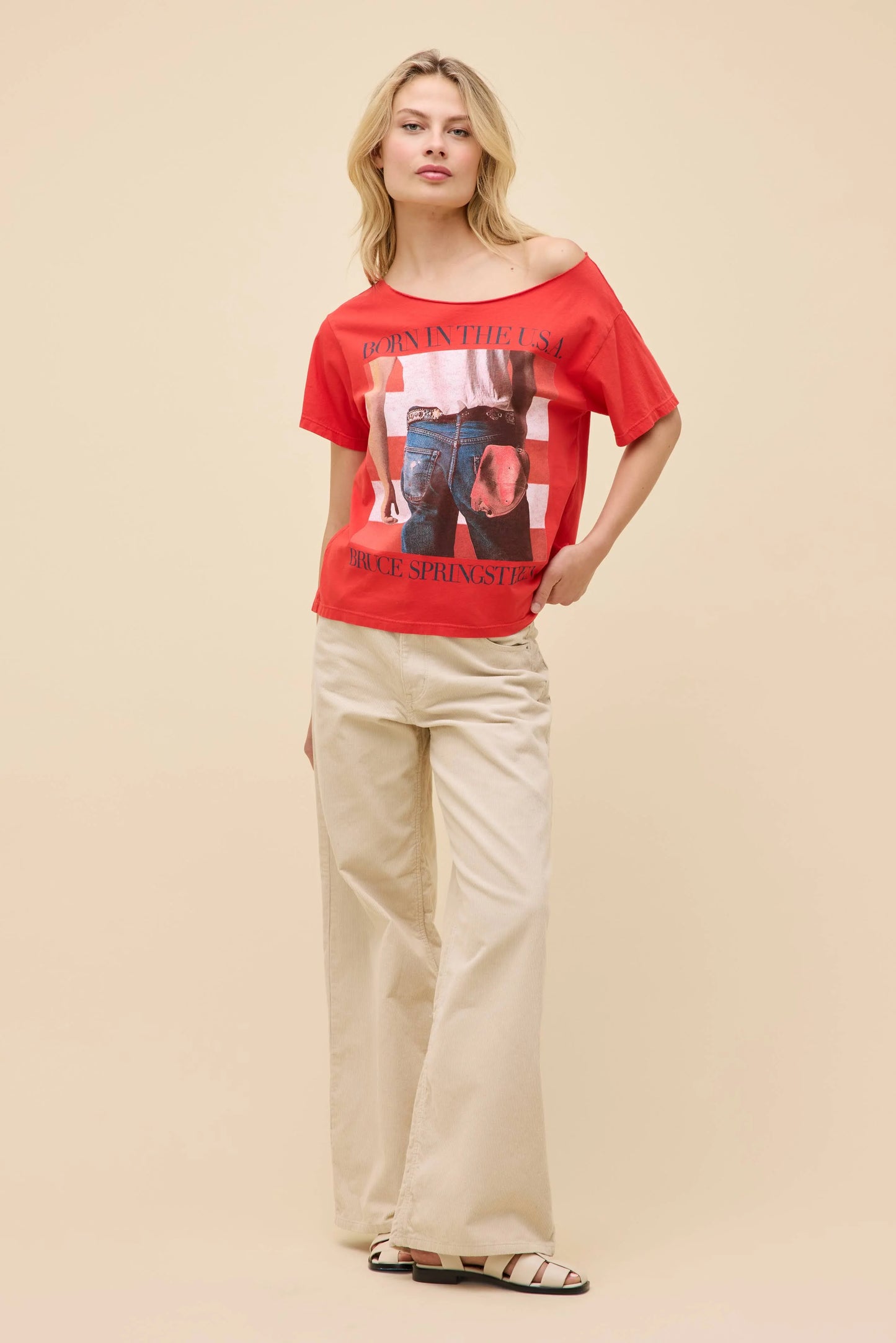 Bruce Springsteen Americana Off Shoulder Tee