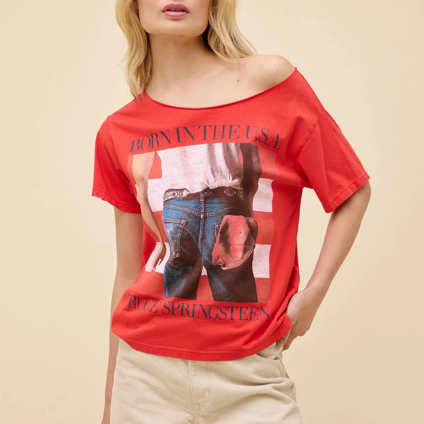 Bruce Springsteen Americana Off Shoulder Tee