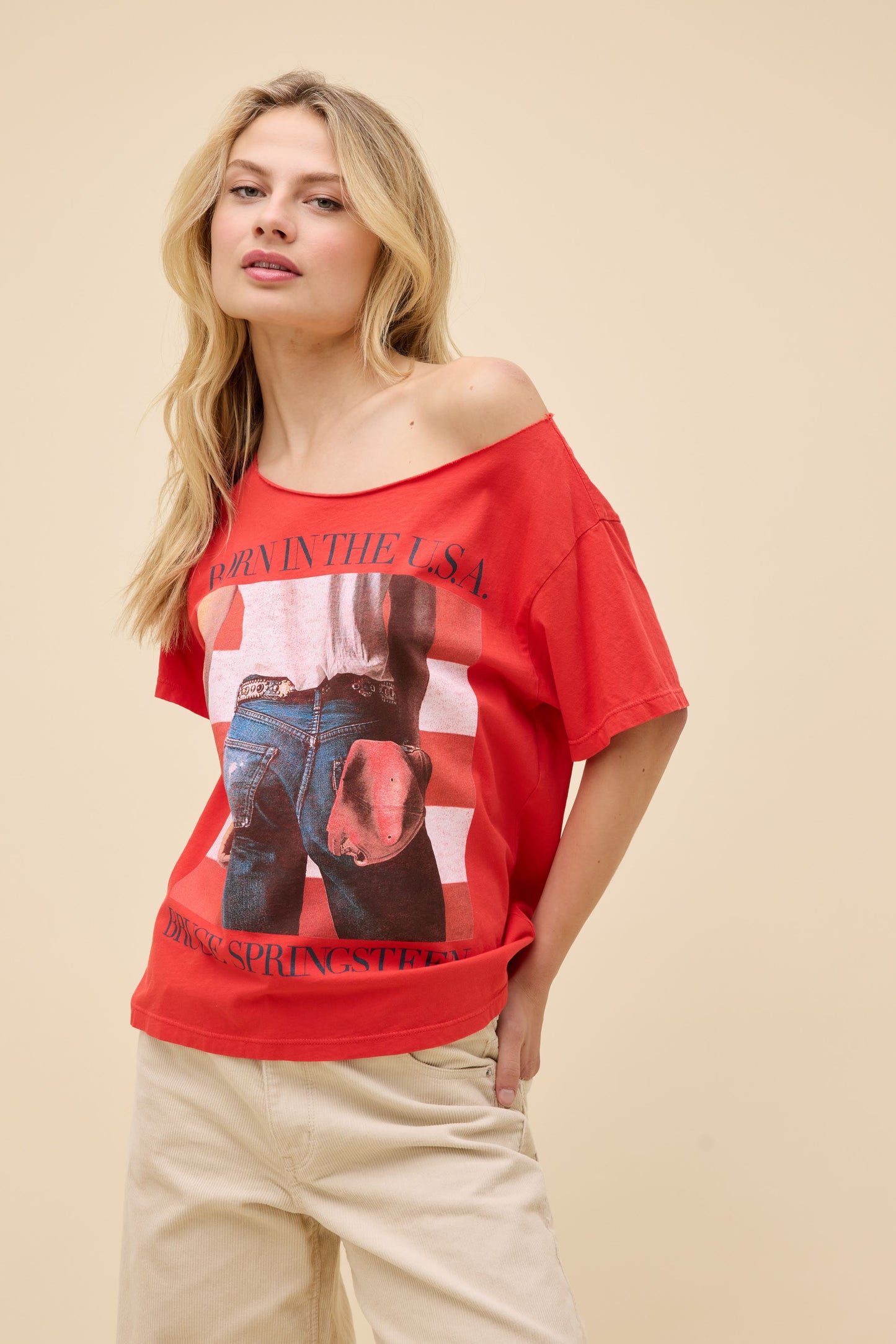 Bruce Springsteen Americana Off Shoulder Tee