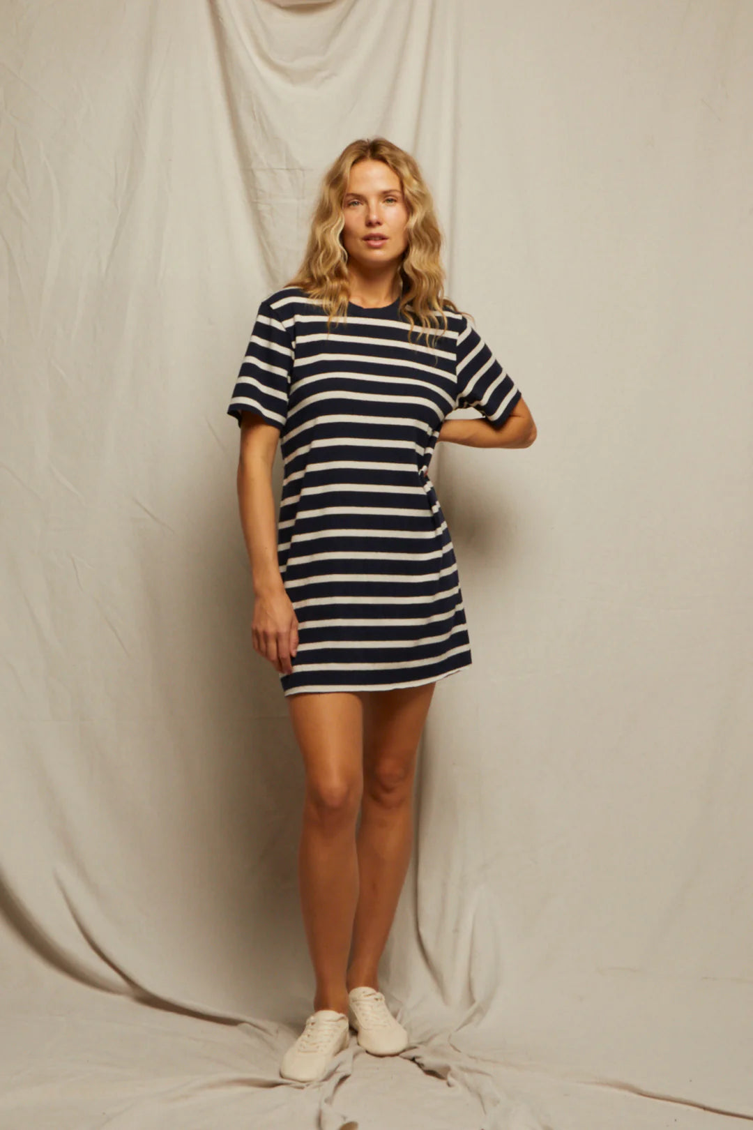 Rhett Dress - Navy / Natural Stripe