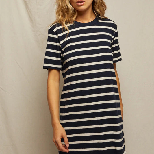 Rhett Dress - Navy / Natural Stripe