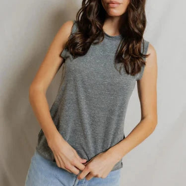 Faye Muscle Tee - Heather Grey