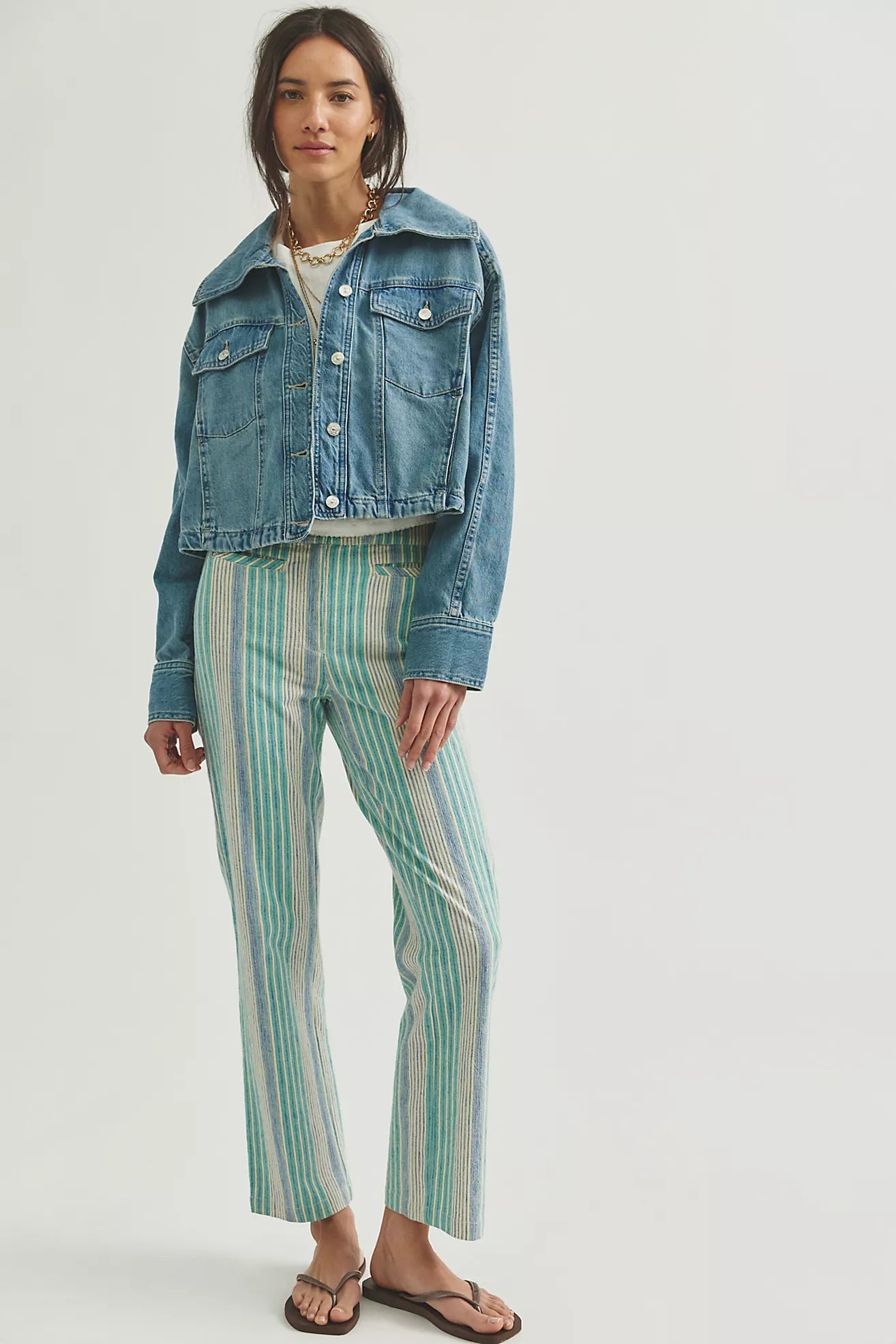 Side To Side Cropped Jacket - River Wash