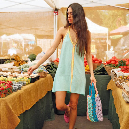 Pima Mini Sundress - Turquoise