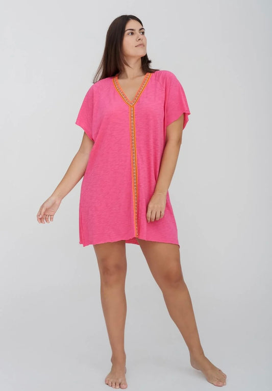 Pima Mini Abaya - Hot Pink