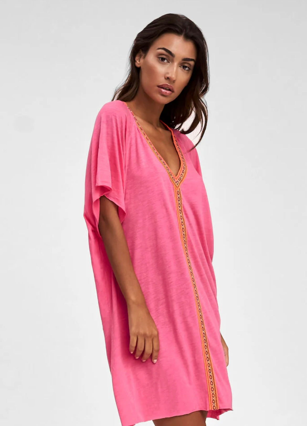 Pima Mini Abaya - Hot Pink