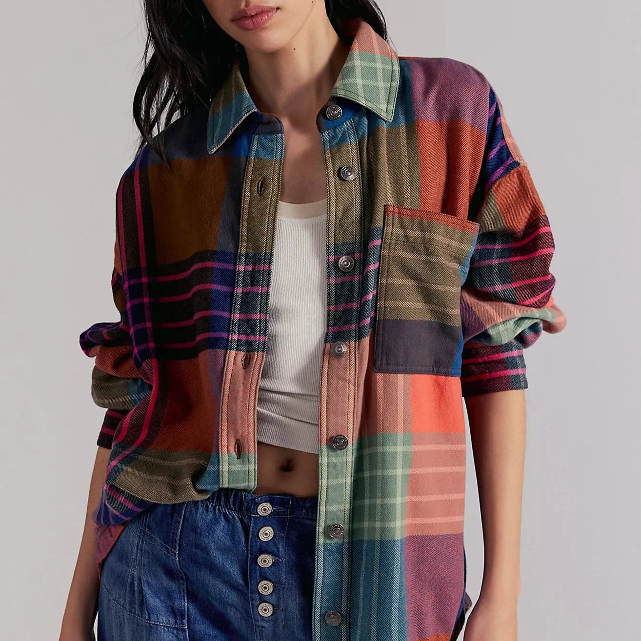 Ashley Plaid Shirt - Ginger Combo