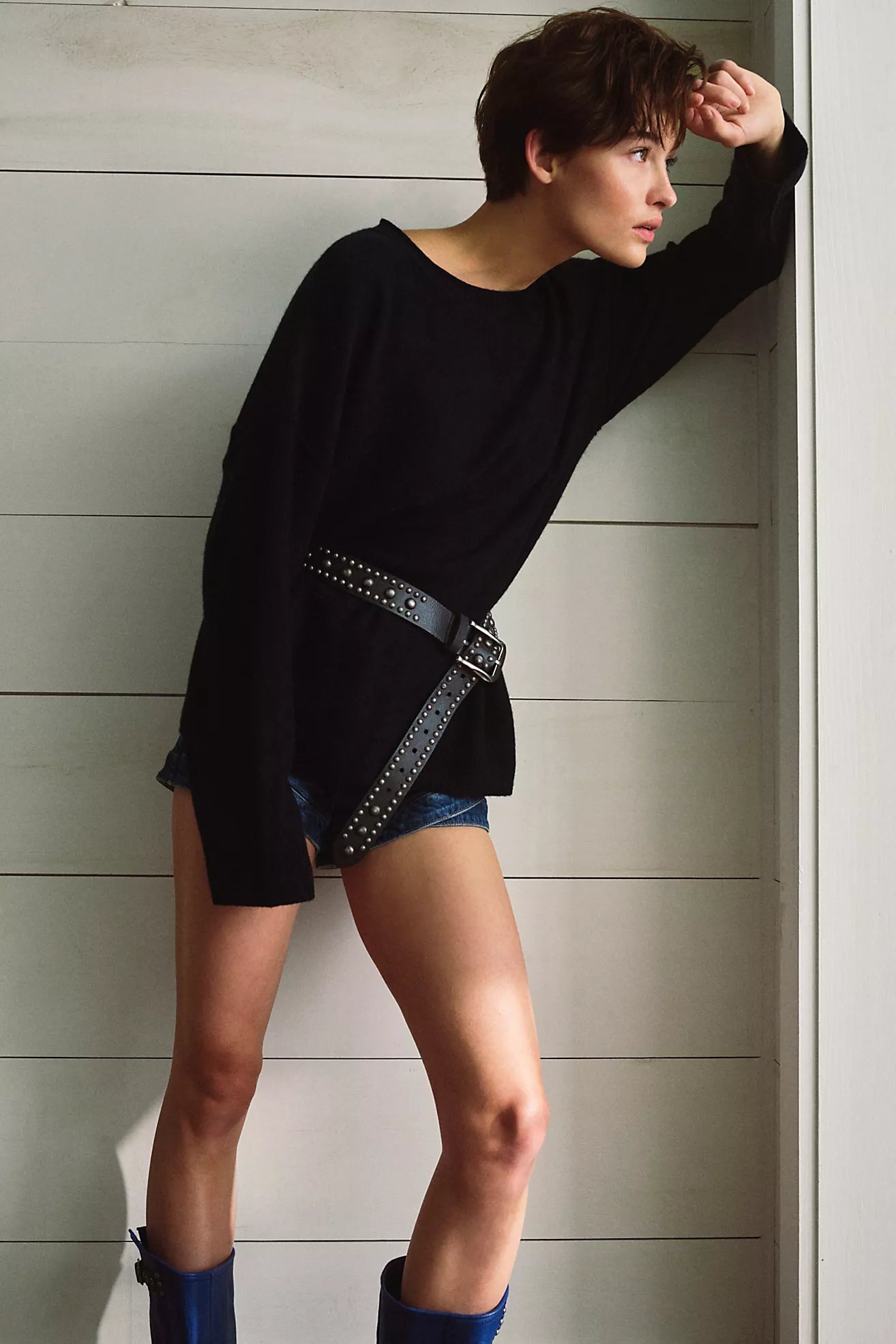 Sola Stud Belt - Black