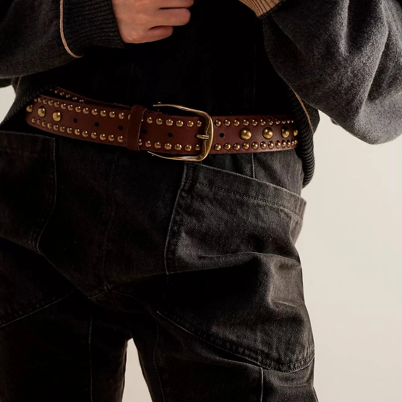 Sola Stud Belt - Cognac