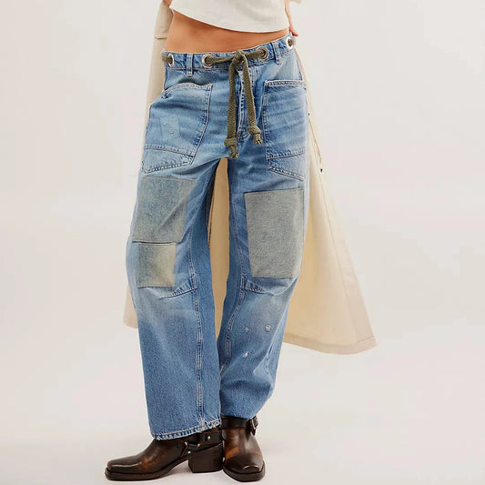 Moxie Pull-On Barrel Jeans - Truest Blue