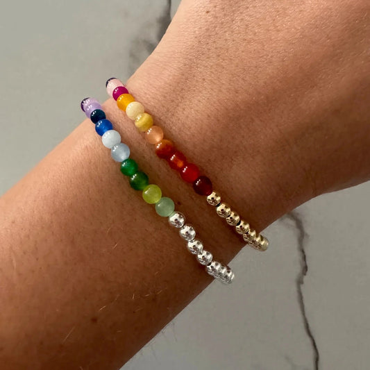 The Libra bracelet - 14k Gold + Rainbow
