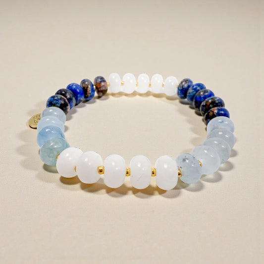 Rondelle Gemstone Bracelet - Blue Quartz