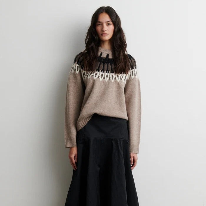 Arlo Knit O Neck Sweater - Beige