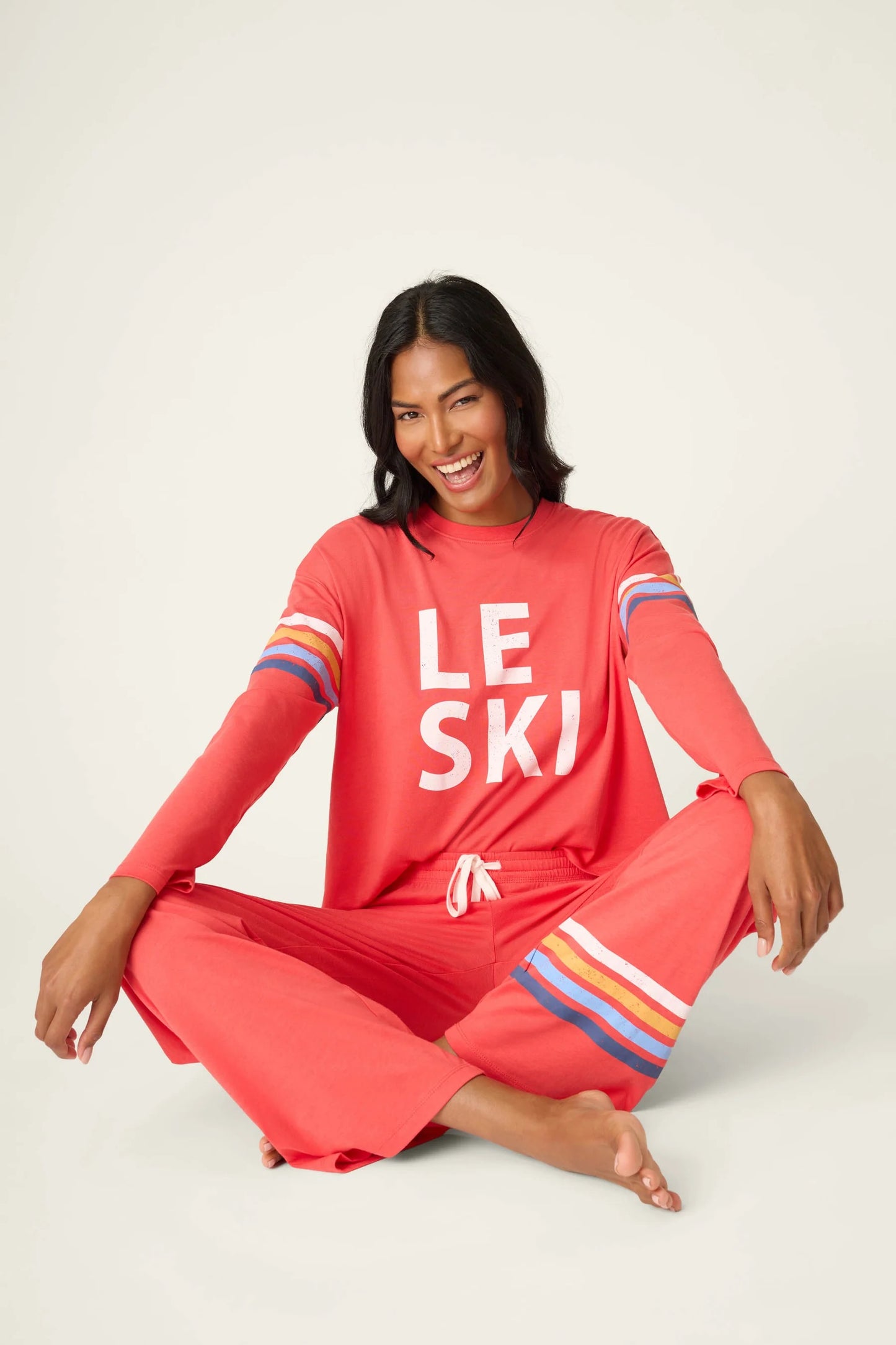 Le Ski Holiday Softee PJ Set - Scarlet