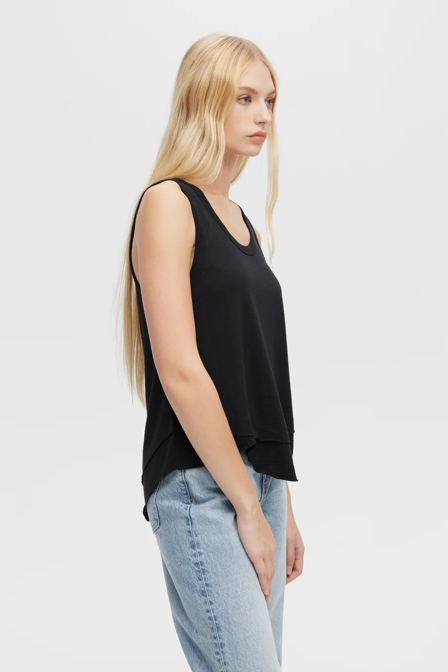 Ava Layered Tank - Black