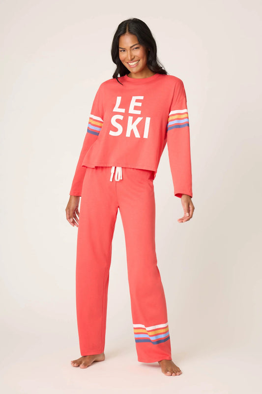 Le Ski Holiday Softee PJ Set - Scarlet