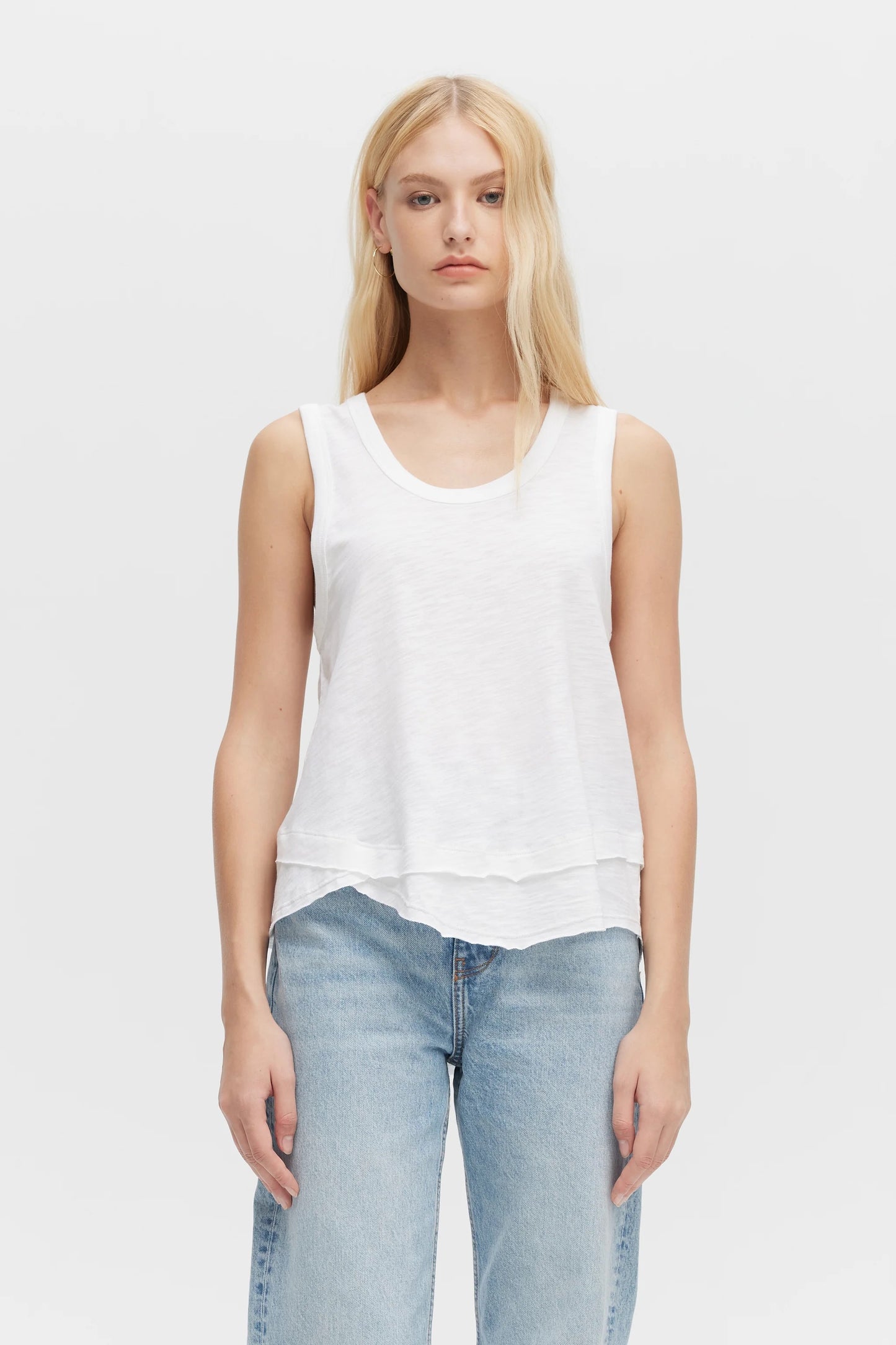 Ava Layered Tank - White