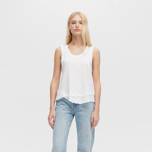 Ava Layered Tank - White