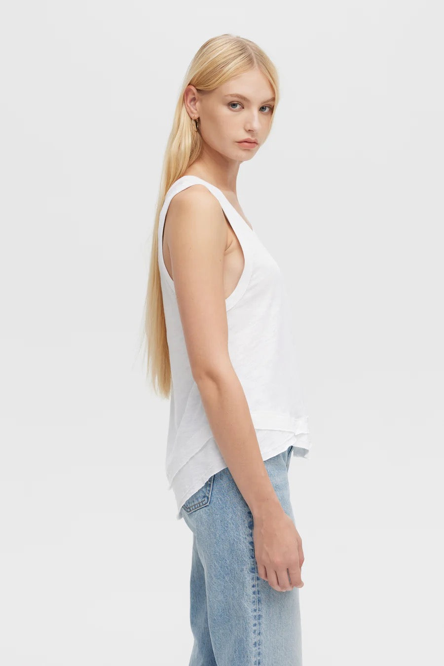 Ava Layered Tank - White