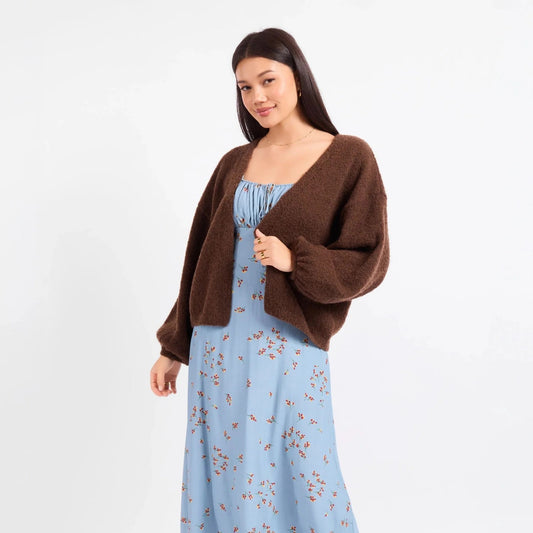 Marley Dolman Sleeve Cardigan - Dark Brown