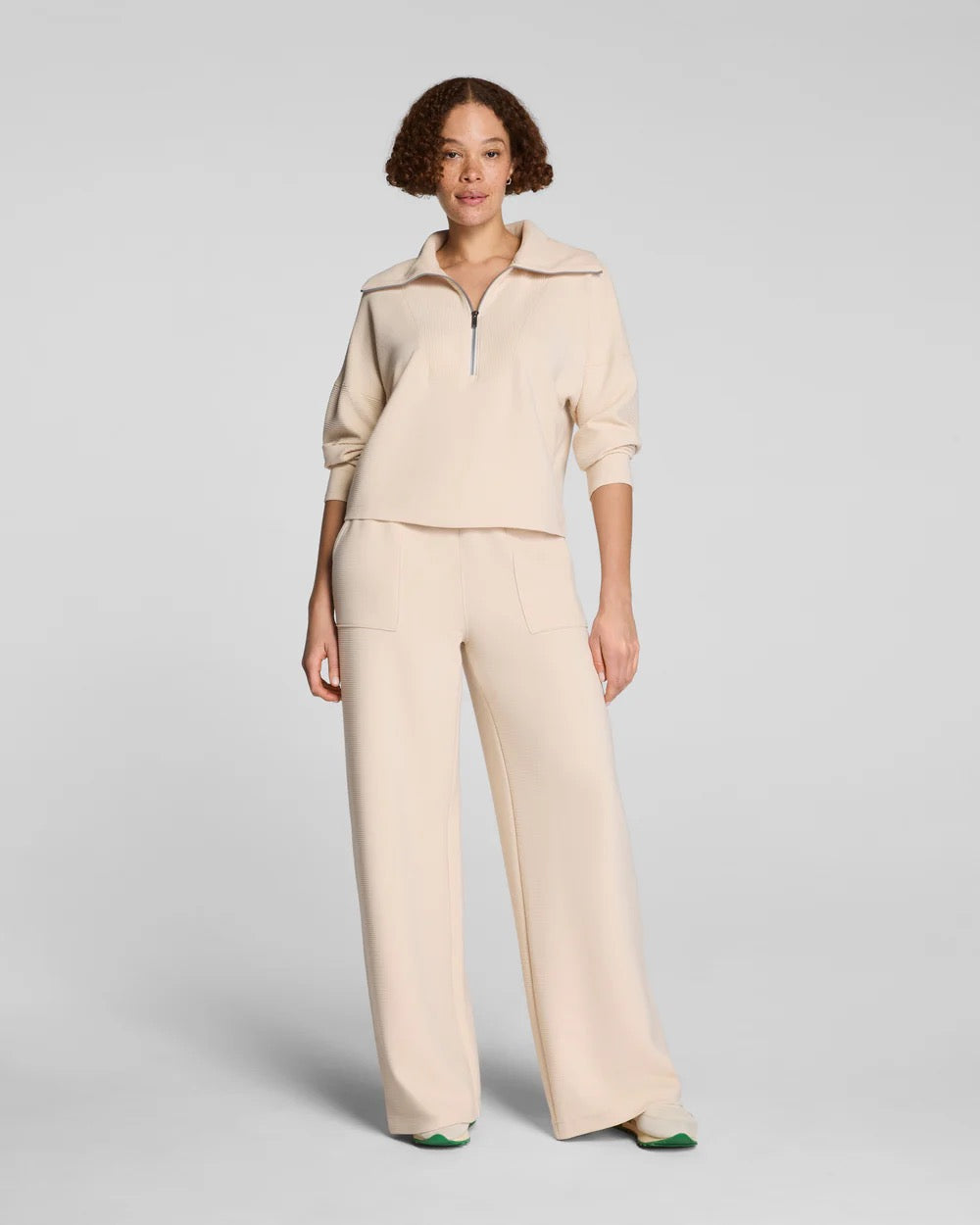 AirEssentials French Rib Half Zip - Toasted Coconut