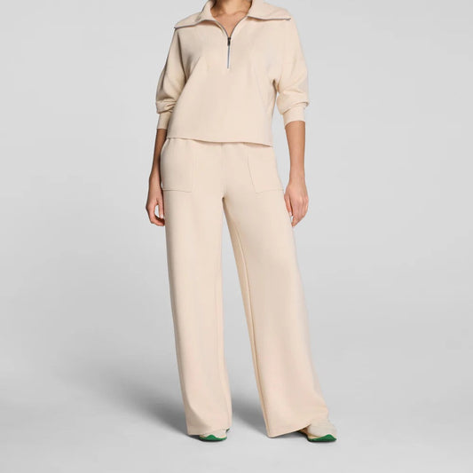 AirEssentials French Rib Wide Leg Pant - Toasted Coconut
