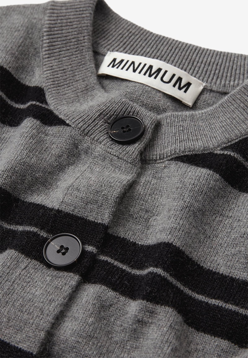 Assiana Stripe Cardigan - Black/Grey