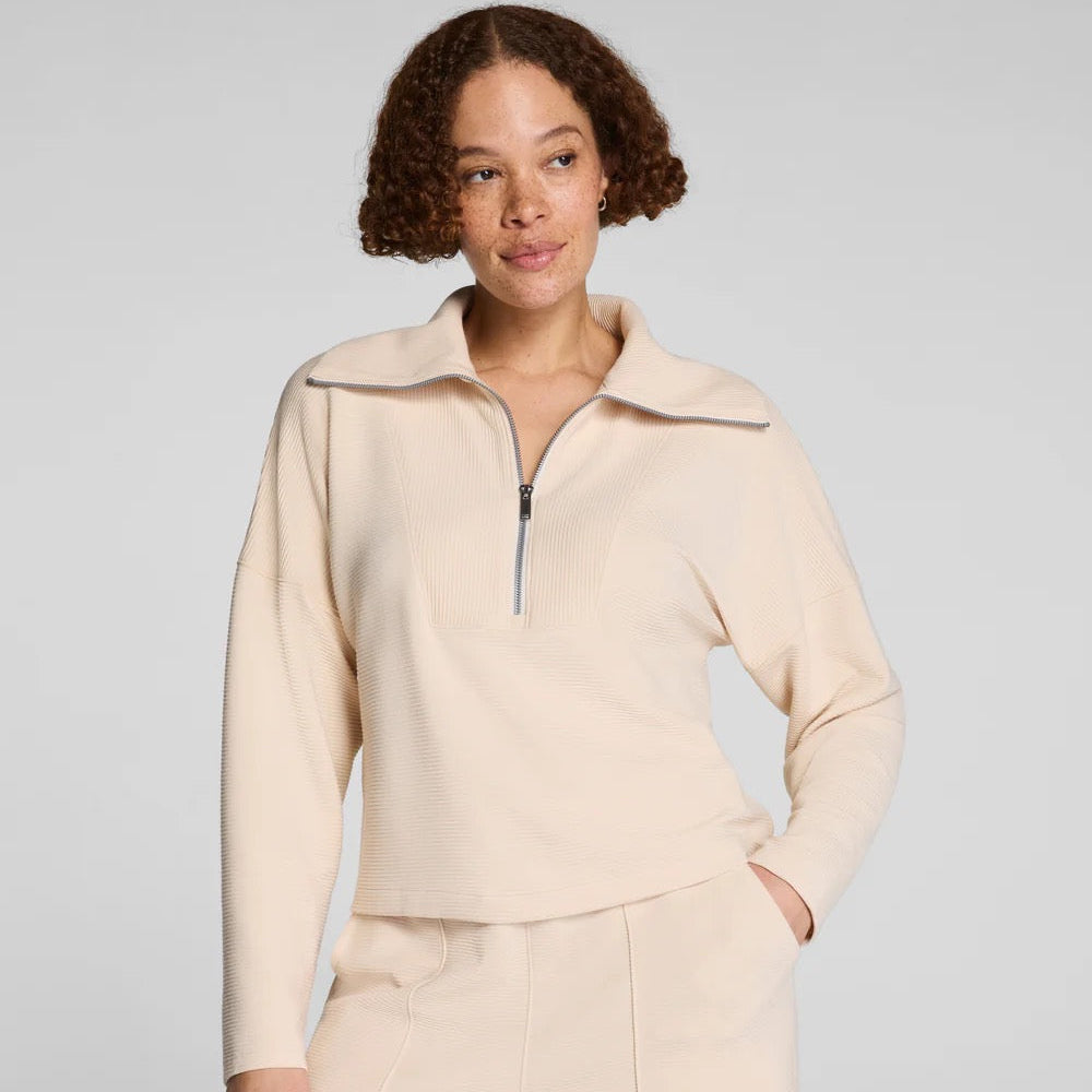 AirEssentials French Rib Half Zip - Toasted Coconut