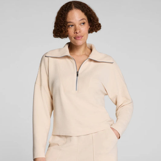 AirEssentials French Rib Half Zip - Toasted Coconut