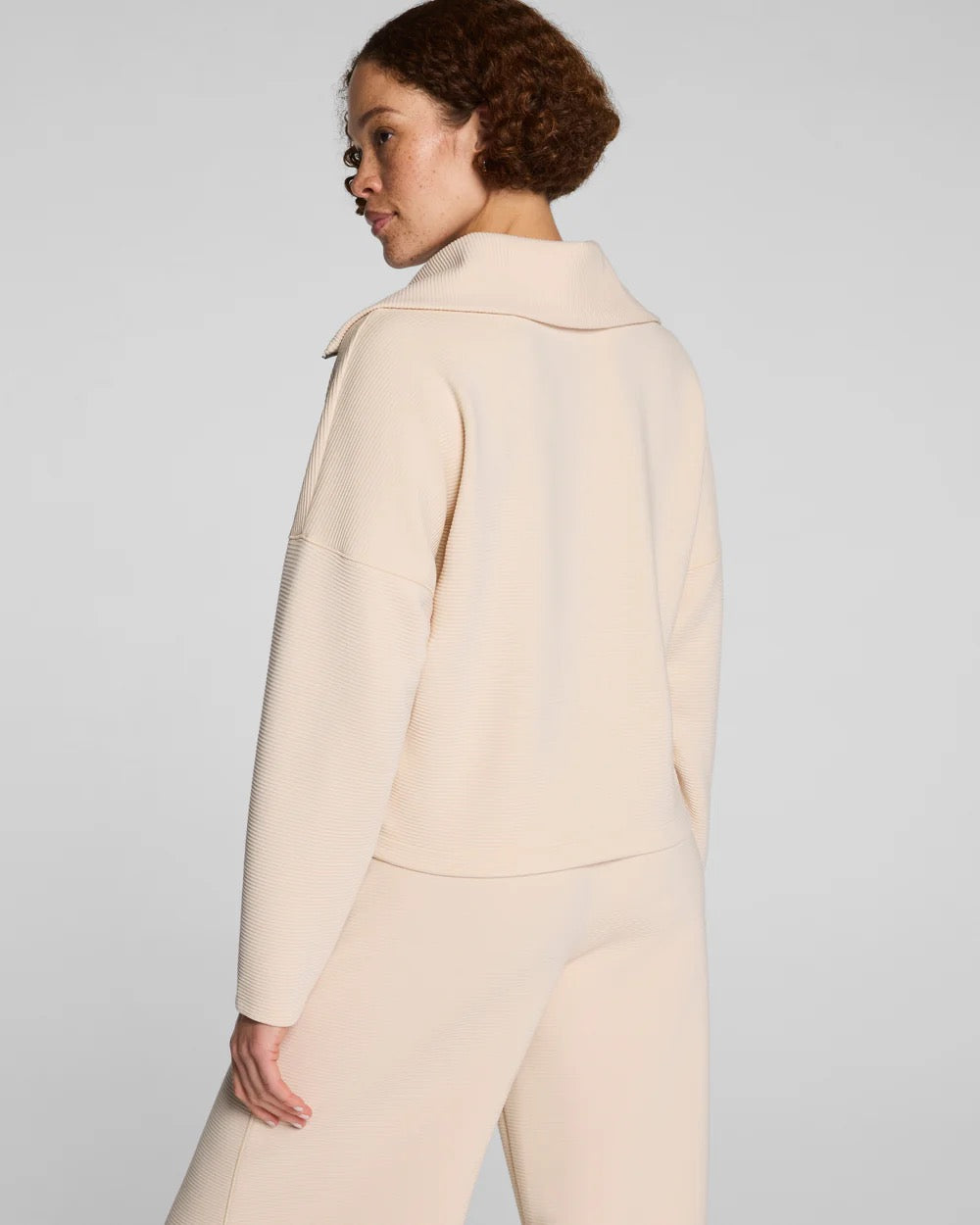 AirEssentials French Rib Half Zip - Toasted Coconut