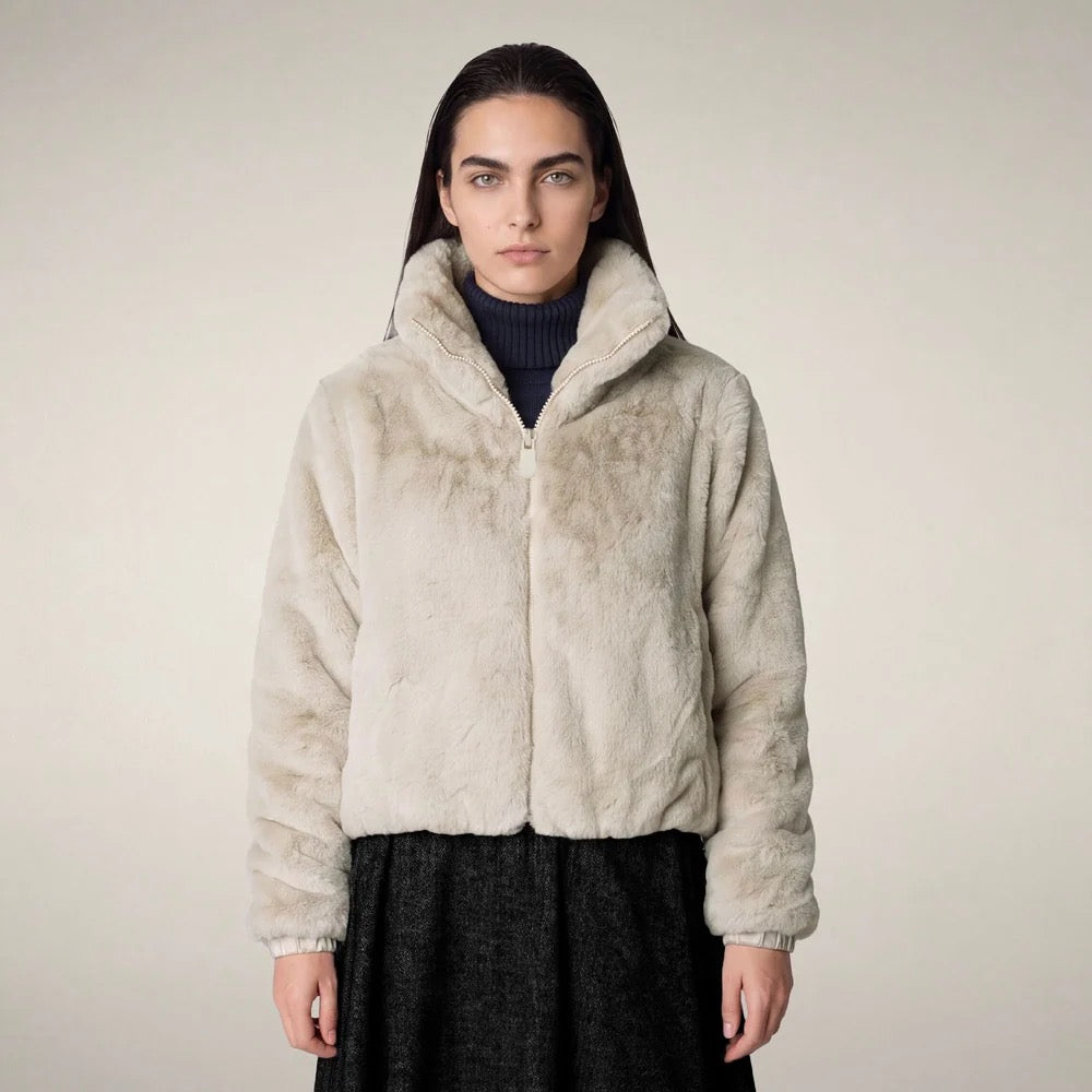 Jeon Reversible Faux Fur Jacket - Shore Beige
