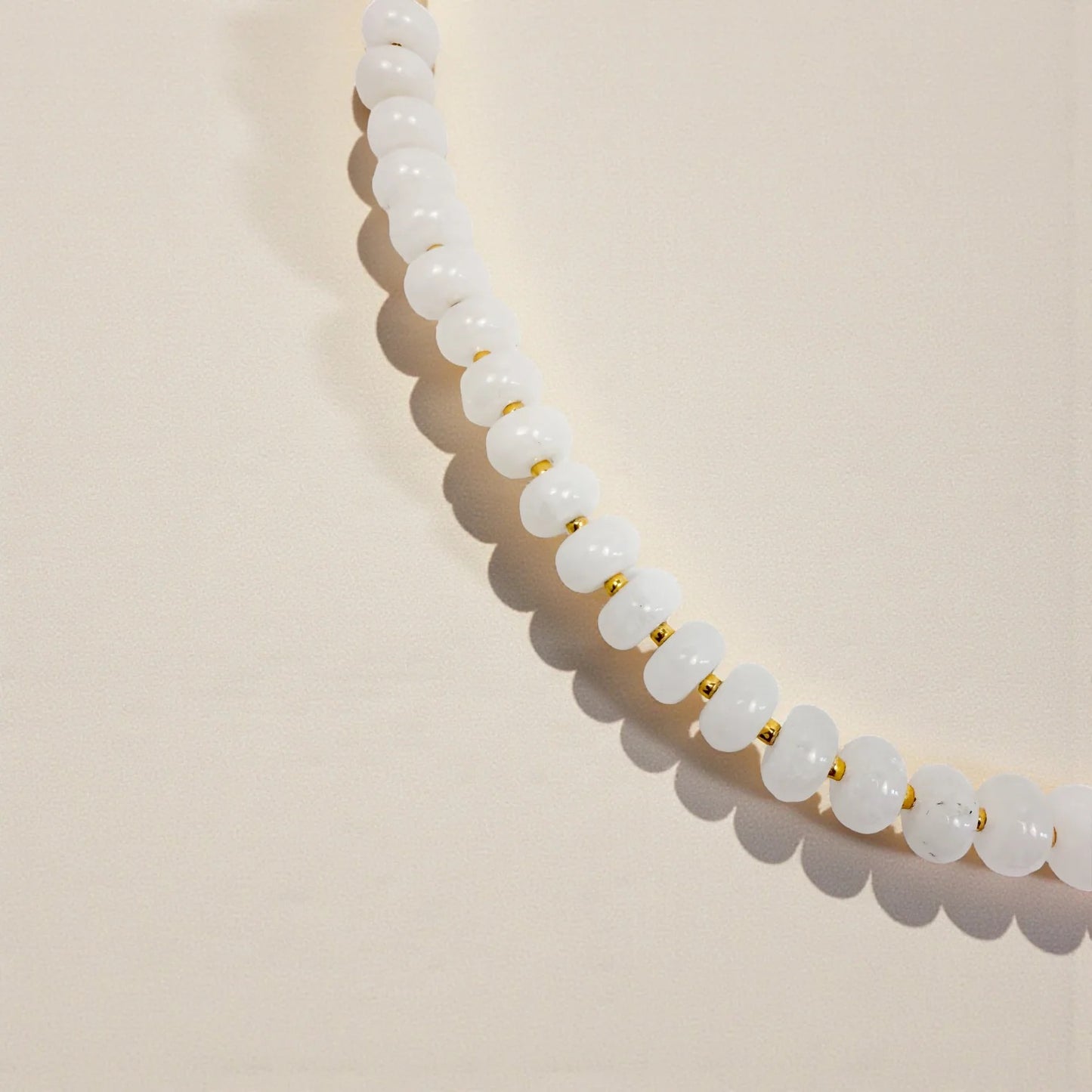 Bold Gemstone Beaded Necklace - White Quartz
