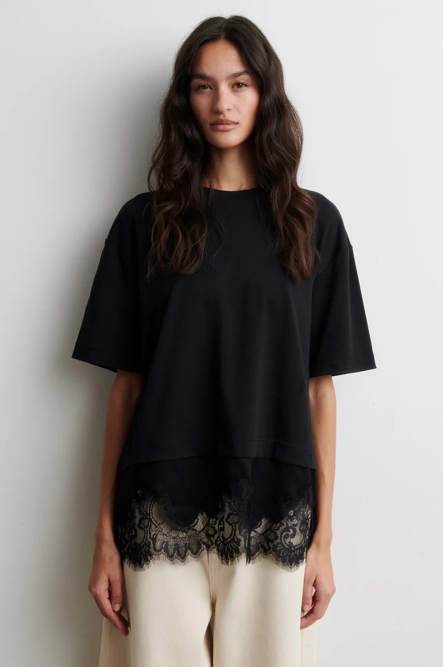 Vaccara Lace Tee - Black