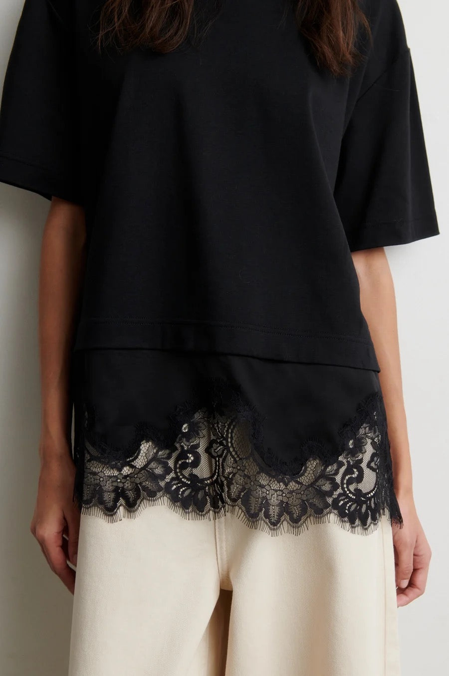 Vaccara Lace Tee - Black