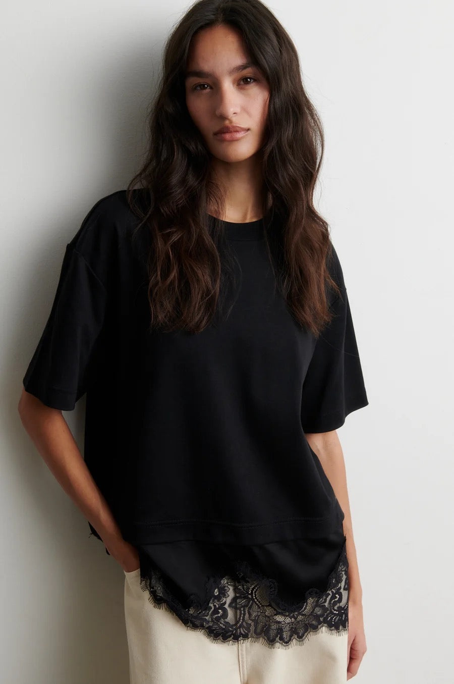Vaccara Lace Tee - Black