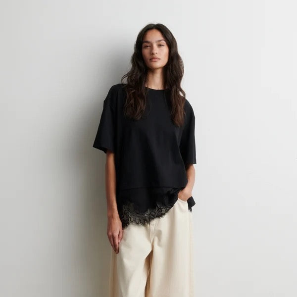 Vaccara Lace Tee - Black