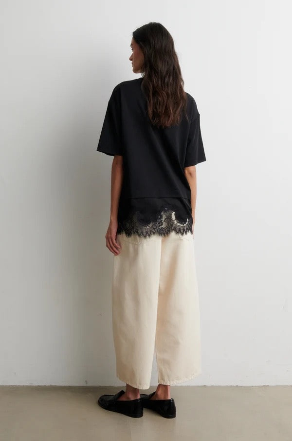 Vaccara Lace Tee - Black