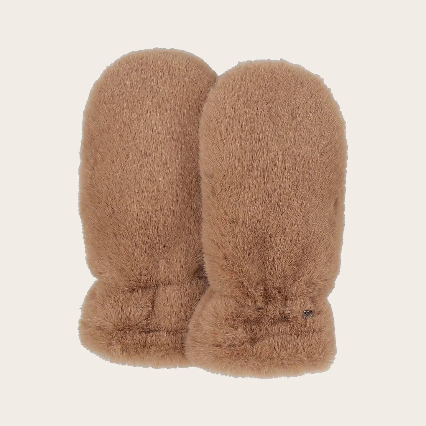 Faux Fur Mittens - Tan