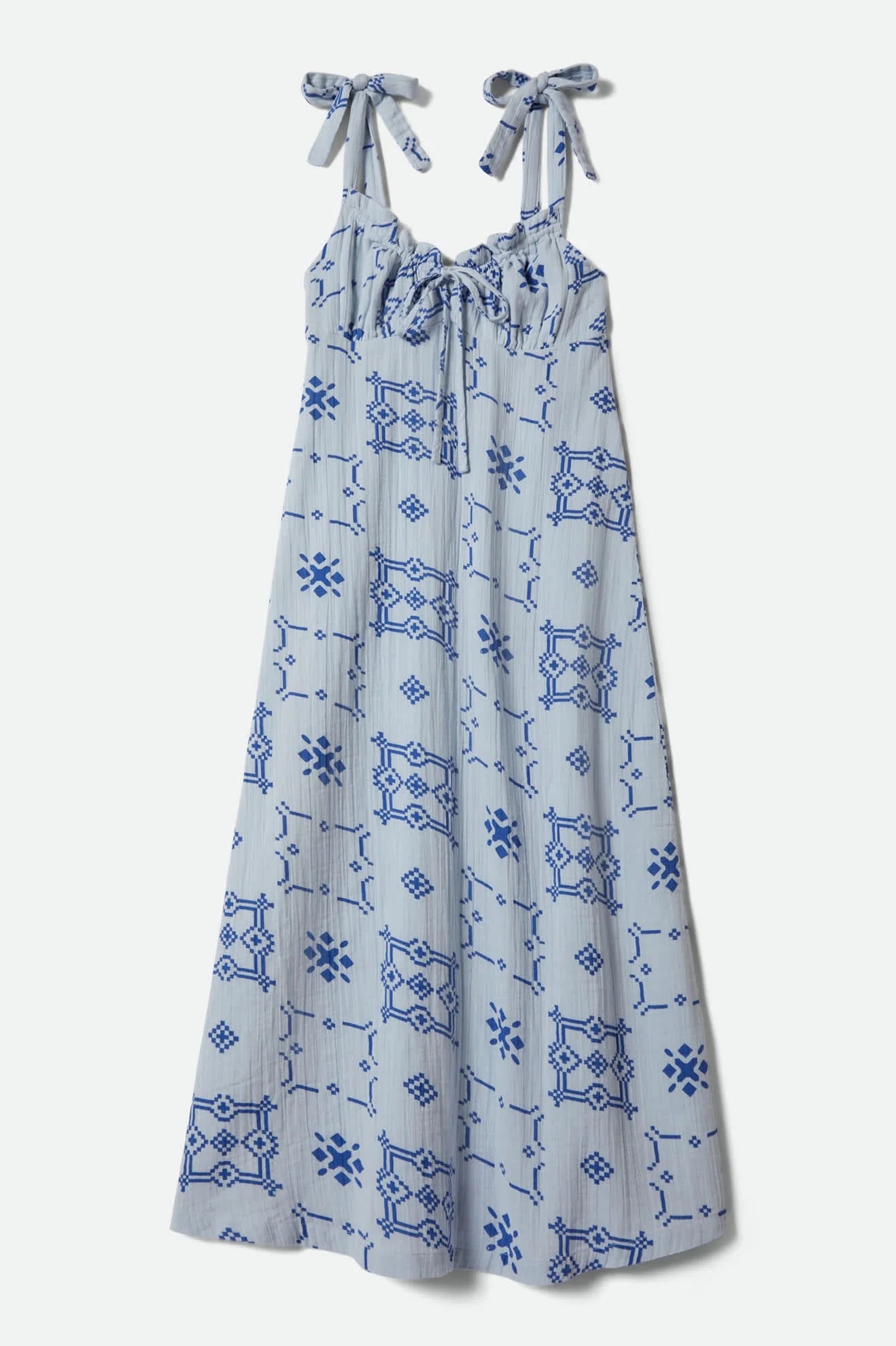 Tie Tile Print Dress - Aura Blue