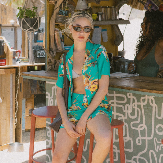 Campos Short - Retro Green Floral